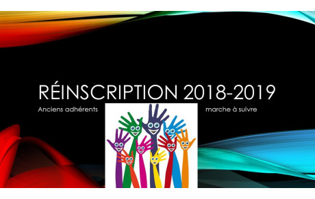 Réinscription 2018-2019 