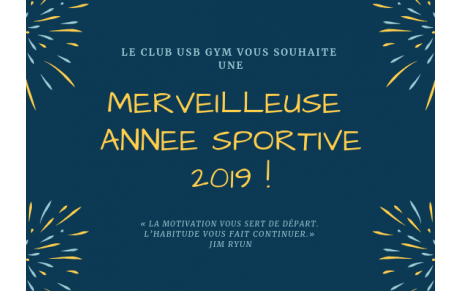Le club de l'USB Gym vous souhaite une merveilleuse année 2019